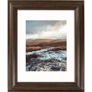 image:imageGolden State Art 16x20 Brown Photo Frame Ivory Mat for 11x14 Real Glass  Fits 11x14 Picture Art Poster or Print Display 2inch Wide11x14