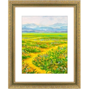 image:imageGolden State Art 18x24 Distressed Gold Frame White Mat for 16x20 Plexiglass  Plexiglass Fits 16x20 Picture Art Poster or Print Display or 18x24 Without Mat Ornate Vintage Photo FrameAntique Gold with Green