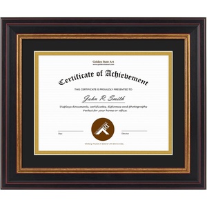 image:imageGolden State Art 8x10 Frame Navy Over Gold Double Mat For 6x8 Diploma  Real Glass Black Gold amp Burgundy Color Photo Frame Fits 8x10 6x8 Document CertificatePicture Wall Mount Or TabletopDouble Mat BlackGold