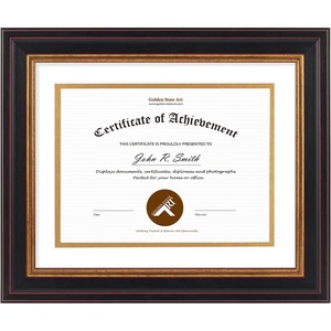 image:imageGolden State Art 8x10 Frame Navy Over Gold Double Mat For 6x8 Diploma  Real Glass Black Gold amp Burgundy Color Photo Frame Fits 8x10 6x8 Document CertificatePicture Wall Mount Or TabletopDouble Mat WhiteGold