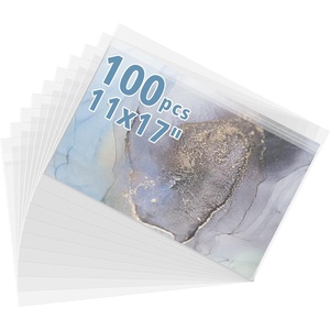 image:imageGolden State Art Acid Free Crystal Sealed Clear Bags 11x17 inches 100 Pack  Clear Sleeves Storage Bags For 11x17 Art Prints Photos11x17
