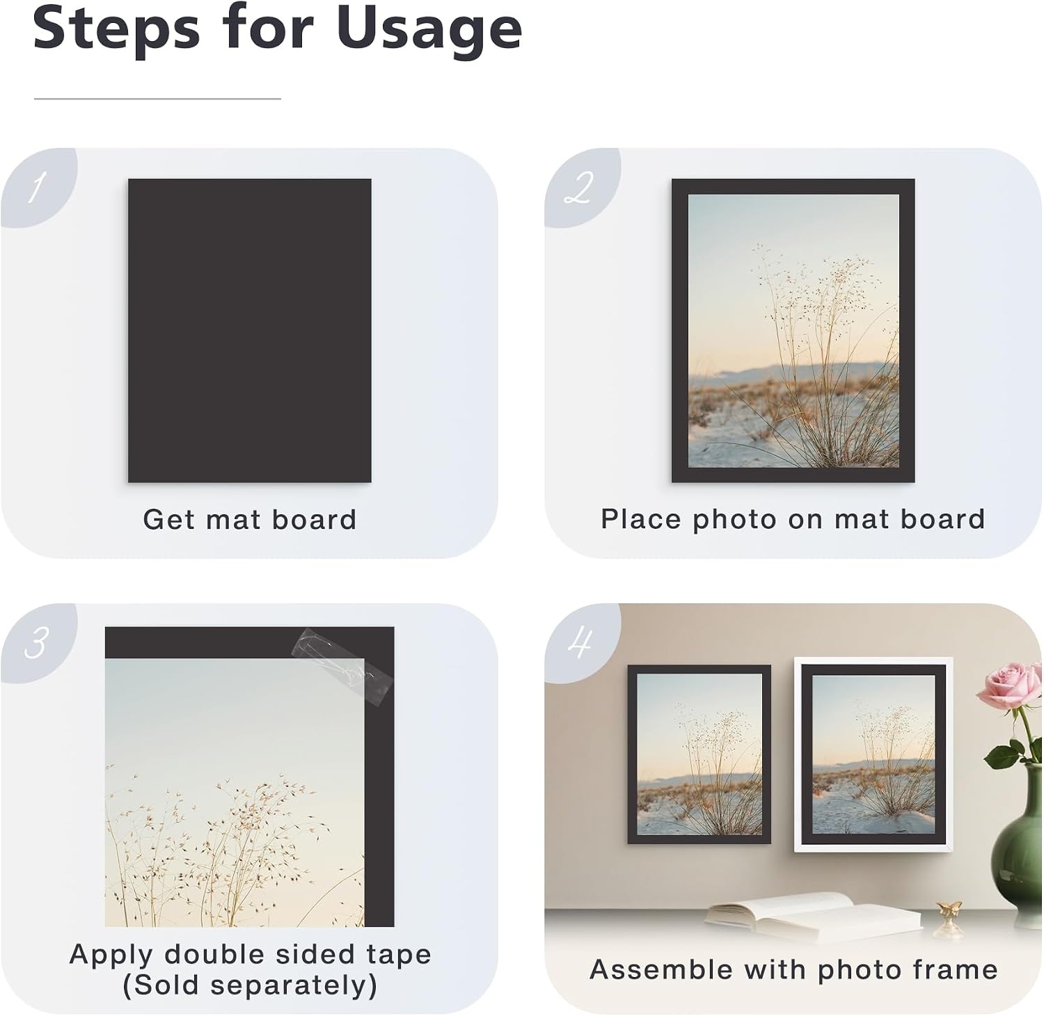 image:imageGolden State Art 20 Pack 11x14 Uncut Photo Mat Matboards Assortment Color  Uncut Mats for Prints Framing Backing DIY Projects Presentation Boards Art CraftsBlack