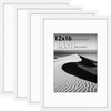 image:image12x16 Picture Frame Set of 4 Display 85x11 Photo with Mat or 12x16 Art Print without Mat Made of Engineered Wood Covered by Plexiglass Grey Picture Frames Collage Wall Decor Gallary Wall Frame  12x16 Poster Frame Made of Engineered Wood Covered by Plexiglass Grey Picture Frames Collage Wall Decor Gallary Wall FrameWhite