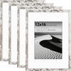image:image12x16 Picture Frame Set of 4 Display 85x11 Photo with Mat or 12x16 Art Print without Mat Made of Engineered Wood Covered by Plexiglass Grey Picture Frames Collage Wall Decor Gallary Wall Frame  12x16 Poster Frame Made of Engineered Wood Covered by Plexiglass Grey Picture Frames Collage Wall Decor Gallary Wall FrameRustic White