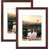 image:image12x16 Picture Frame with Mat for 11x14 Picture Dark Brown 1 Pack  Shatter Resistant Plexiglass  Engineered Wood Poster Frame for 30x40 cm Art Prints Wall MountingDark Brown
