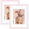 image:image12x16 Picture Frame with Mat for 11x14 Picture Dark Brown 1 Pack  Shatter Resistant Plexiglass  Engineered Wood Poster Frame for 30x40 cm Art Prints Wall MountingPink