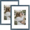 image:image12x16 Picture Frame with Mat for 11x14 Picture Dark Brown 1 Pack  Shatter Resistant Plexiglass  Engineered Wood Poster Frame for 30x40 cm Art Prints Wall MountingBlue