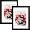image:image12x16 Picture Frame with Mat for 11x14 Picture Dark Brown 1 Pack  Shatter Resistant Plexiglass  Engineered Wood Poster Frame for 30x40 cm Art Prints Wall MountingBlack
