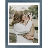image:image12x16 Picture Frame with Mat for 11x14 Picture Dark Brown 1 Pack  Shatter Resistant Plexiglass  Engineered Wood Poster Frame for 30x40 cm Art Prints Wall MountingBlue