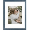 image:image12x16 Picture Frame with Mat for 11x14 Picture Dark Brown 1 Pack  Shatter Resistant Plexiglass  Engineered Wood Poster Frame for 30x40 cm Art Prints Wall MountingBlue