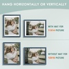 image:image12x16 Picture Frame with Mat for 11x14 Picture Dark Brown 1 Pack  Shatter Resistant Plexiglass  Engineered Wood Poster Frame for 30x40 cm Art Prints Wall MountingBlue