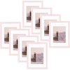 image:image12x16 Picture Frame with Mat for 11x14 Picture Dark Brown 1 Pack  Shatter Resistant Plexiglass  Engineered Wood Poster Frame for 30x40 cm Art Prints Wall MountingPink