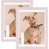image:image12x16 Picture Frame with Mat for 11x14 Picture Dark Brown 1 Pack  Shatter Resistant Plexiglass  Engineered Wood Poster Frame for 30x40 cm Art Prints Wall MountingPink
