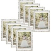 image:image12x16 Picture Frame with Mat for 11x14 Picture Dark Brown 1 Pack  Shatter Resistant Plexiglass  Engineered Wood Poster Frame for 30x40 cm Art Prints Wall MountingWeathered White