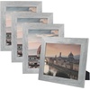 image:image2 Pack 5x7 Picture Frames in Grey Real Glass WallampTabletop Display  Wide Molding 5 by 7 Photo Frame with Back Hangers Country Wood Grain Style Great for Photos Gift Pictures WeddingGrey