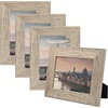 image:image2 Pack 5x7 Picture Frames in Grey Real Glass WallampTabletop Display  Wide Molding 5 by 7 Photo Frame with Back Hangers Country Wood Grain Style Great for Photos Gift Pictures WeddingBeige