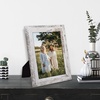 image:image2 Pack 5x7 Picture Frames in Grey Real Glass WallampTabletop Display  Wide Molding 5 by 7 Photo Frame with Back Hangers Country Wood Grain Style Great for Photos Gift Pictures WeddingWhite