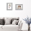 image:image2 Pack 5x7 Picture Frames in Grey Real Glass WallampTabletop Display  Wide Molding 5 by 7 Photo Frame with Back Hangers Country Wood Grain Style Great for Photos Gift Pictures WeddingGrey