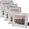 image:image2 Pack 5x7 Picture Frames in Grey Real Glass WallampTabletop Display  Wide Molding 5 by 7 Photo Frame with Back Hangers Country Wood Grain Style Great for Photos Gift Pictures WeddingWhite