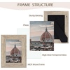 image:image2 Pack 5x7 Picture Frames in Grey Real Glass WallampTabletop Display  Wide Molding 5 by 7 Photo Frame with Back Hangers Country Wood Grain Style Great for Photos Gift Pictures WeddingBeige