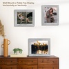 image:image2 Pack 5x7 Picture Frames in Grey Real Glass WallampTabletop Display  Wide Molding 5 by 7 Photo Frame with Back Hangers Country Wood Grain Style Great for Photos Gift Pictures WeddingGrey