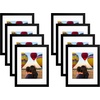image:imageGolden State Art 11x14 Black Picture Frame with Mat to Display 8x10 Photos Real Glass 8 PackBlack