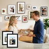 image:imageGolden State Art 16x24 Blue Picture Frame Mat for 12x18 Real Glass  Wall Mount Display Horizontally or Vertically Photo Art Poster or Print Display Blue Frame FinishBlack