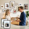 image:imageGolden State Art 16x24 Blue Picture Frame Mat for 12x18 Real Glass  Wall Mount Display Horizontally or Vertically Photo Art Poster or Print Display Blue Frame FinishBlack