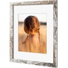image:imageGolden State Art 16x24 Blue Picture Frame Mat for 12x18 Real Glass  Wall Mount Display Horizontally or Vertically Photo Art Poster or Print Display Blue Frame FinishWeathered White