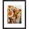 image:imageGolden State Art 16x24 Blue Picture Frame Mat for 12x18 Real Glass  Wall Mount Display Horizontally or Vertically Photo Art Poster or Print Display Blue Frame FinishBlack