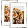 image:imageGolden State Art 16x24 Blue Picture Frame Mat for 12x18 Real Glass  Wall Mount Display Horizontally or Vertically Photo Art Poster or Print Display Blue Frame FinishWeathered White