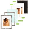 image:imageGolden State Art 16x24 Blue Picture Frame Mat for 12x18 Real Glass  Wall Mount Display Horizontally or Vertically Photo Art Poster or Print Display Blue Frame FinishWeathered White