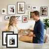 image:imageGolden State Art 16x24 Blue Picture Frame Mat for 12x18 Real Glass  Wall Mount Display Horizontally or Vertically Photo Art Poster or Print Display Blue Frame FinishBlack