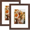image:imageGolden State Art 16x24 Blue Picture Frame Mat for 12x18 Real Glass  Wall Mount Display Horizontally or Vertically Photo Art Poster or Print Display Blue Frame FinishWalnut