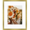 image:imageGolden State Art 16x24 Blue Picture Frame Mat for 12x18 Real Glass  Wall Mount Display Horizontally or Vertically Photo Art Poster or Print Display Blue Frame FinishGold