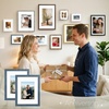 image:imageGolden State Art 16x24 Blue Picture Frame Mat for 12x18 Real Glass  Wall Mount Display Horizontally or Vertically Photo Art Poster or Print Display Blue Frame FinishBlue