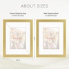 image:imageGolden State Art 16x24 Blue Picture Frame Mat for 12x18 Real Glass  Wall Mount Display Horizontally or Vertically Photo Art Poster or Print Display Blue Frame FinishGold