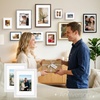 image:imageGolden State Art 16x24 Blue Picture Frame Mat for 12x18 Real Glass  Wall Mount Display Horizontally or Vertically Photo Art Poster or Print Display Blue Frame FinishWhite