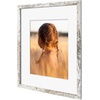 image:imageGolden State Art 16x24 Blue Picture Frame Mat for 12x18 Real Glass  Wall Mount Display Horizontally or Vertically Photo Art Poster or Print Display Blue Frame FinishWeathered White
