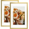 image:imageGolden State Art 16x24 Blue Picture Frame Mat for 12x18 Real Glass  Wall Mount Display Horizontally or Vertically Photo Art Poster or Print Display Blue Frame FinishGold