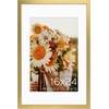 image:imageGolden State Art 16x24 Blue Picture Frame Mat for 12x18 Real Glass  Wall Mount Display Horizontally or Vertically Photo Art Poster or Print Display Blue Frame FinishGold