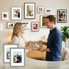 image:imageGolden State Art 16x24 Blue Picture Frame Mat for 12x18 Real Glass  Wall Mount Display Horizontally or Vertically Photo Art Poster or Print Display Blue Frame FinishGray