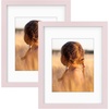 image:imageGolden State Art 16x24 Blue Picture Frame Mat for 12x18 Real Glass  Wall Mount Display Horizontally or Vertically Photo Art Poster or Print Display Blue Frame FinishPink