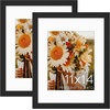 image:imageGolden State Art 16x24 Blue Picture Frame Mat for 12x18 Real Glass  Wall Mount Display Horizontally or Vertically Photo Art Poster or Print Display Blue Frame FinishBlack