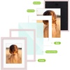 image:imageGolden State Art 16x24 Blue Picture Frame Mat for 12x18 Real Glass  Wall Mount Display Horizontally or Vertically Photo Art Poster or Print Display Blue Frame FinishPink
