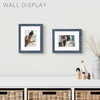 image:imageGolden State Art 16x24 Blue Picture Frame Mat for 12x18 Real Glass  Wall Mount Display Horizontally or Vertically Photo Art Poster or Print Display Blue Frame FinishBlue