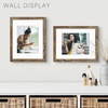 image:imageGolden State Art 16x24 Blue Picture Frame Mat for 12x18 Real Glass  Wall Mount Display Horizontally or Vertically Photo Art Poster or Print Display Blue Frame FinishLight Brown