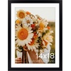 image:imageGolden State Art 16x24 Blue Picture Frame Mat for 12x18 Real Glass  Wall Mount Display Horizontally or Vertically Photo Art Poster or Print Display Blue Frame FinishBlack