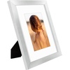 image:imageGolden State Art 16x24 Blue Picture Frame Mat for 12x18 Real Glass  Wall Mount Display Horizontally or Vertically Photo Art Poster or Print Display Blue Frame FinishSilver