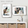 image:imageGolden State Art 16x24 Blue Picture Frame Mat for 12x18 Real Glass  Wall Mount Display Horizontally or Vertically Photo Art Poster or Print Display Blue Frame FinishWeathered White